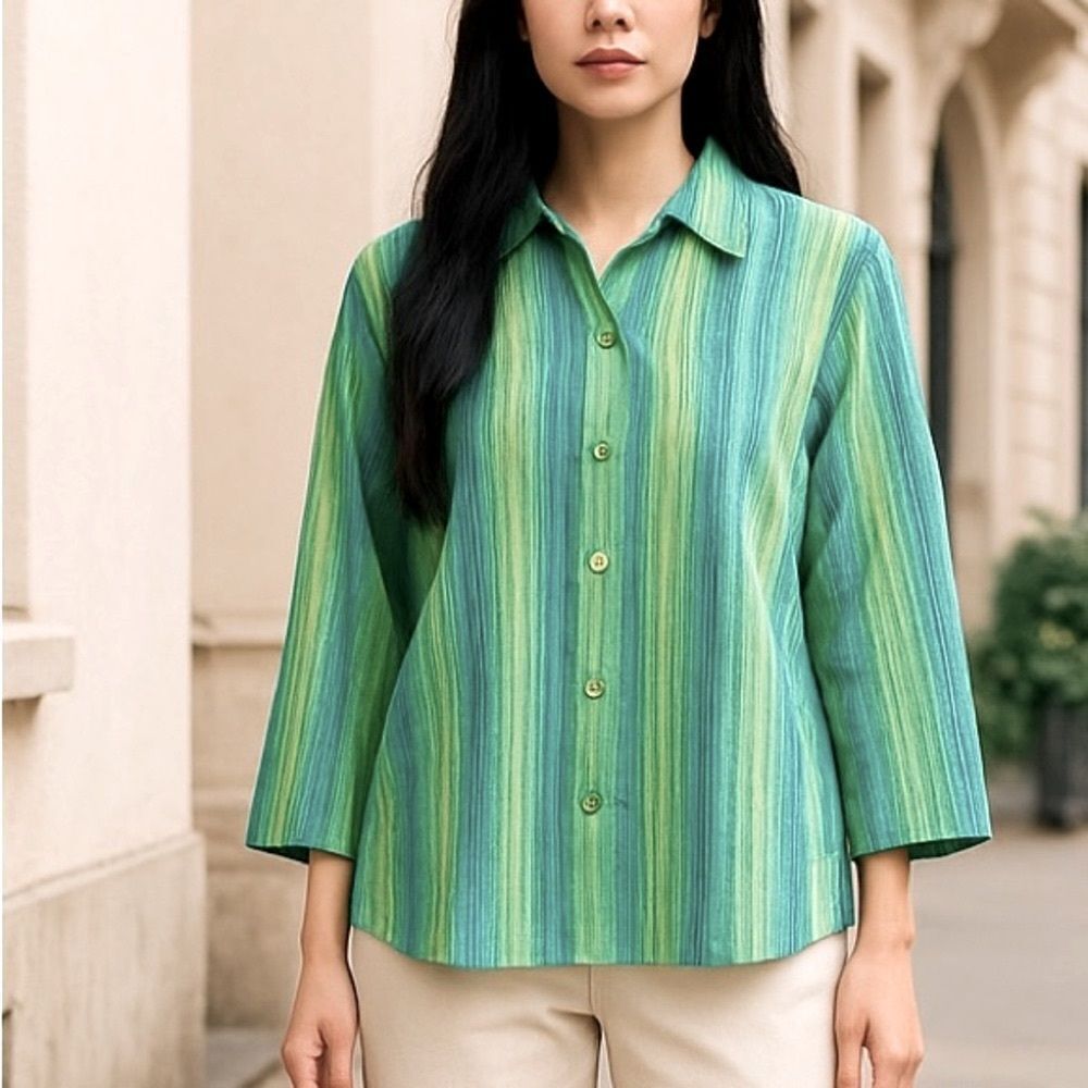 LizโClaiborneโButtonย UpโCareerโBlouseโSzโLg